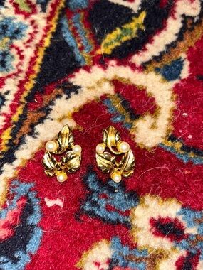 Gold Leaf Pearl Accents by Trifari